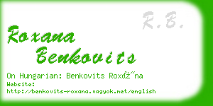 roxana benkovits business card